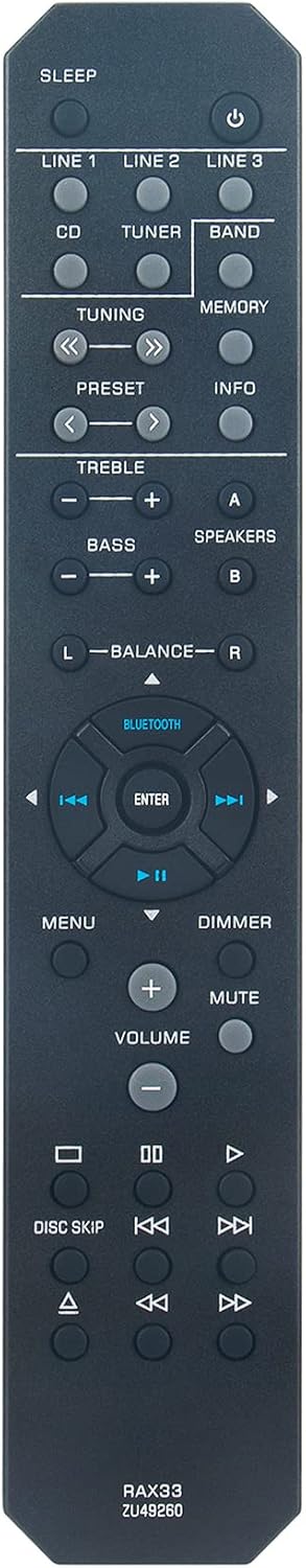 RAX33 ZU49260 Replacement Remote Applicable for Yamaha Stereo Receiver