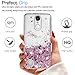 LeYi ZY101701 LG Aristo Case, Risio 2 Case, Phoenix 3 Case, Fortune/Rebel 2 LTE/K8 2017 Case with HD Screen Protector for Liquid Glitter Sparkle Cute Girls/Women Clear TPU Case for LV3 ZX - Rose Gold