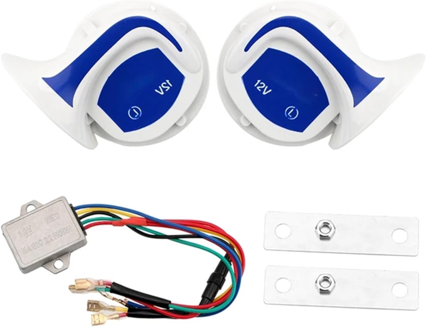 12V 115dB Vehicle Horn Signal - Universal for Car, Boat, Motor Loud Speaker with Wiring Harness & Mounting Kit