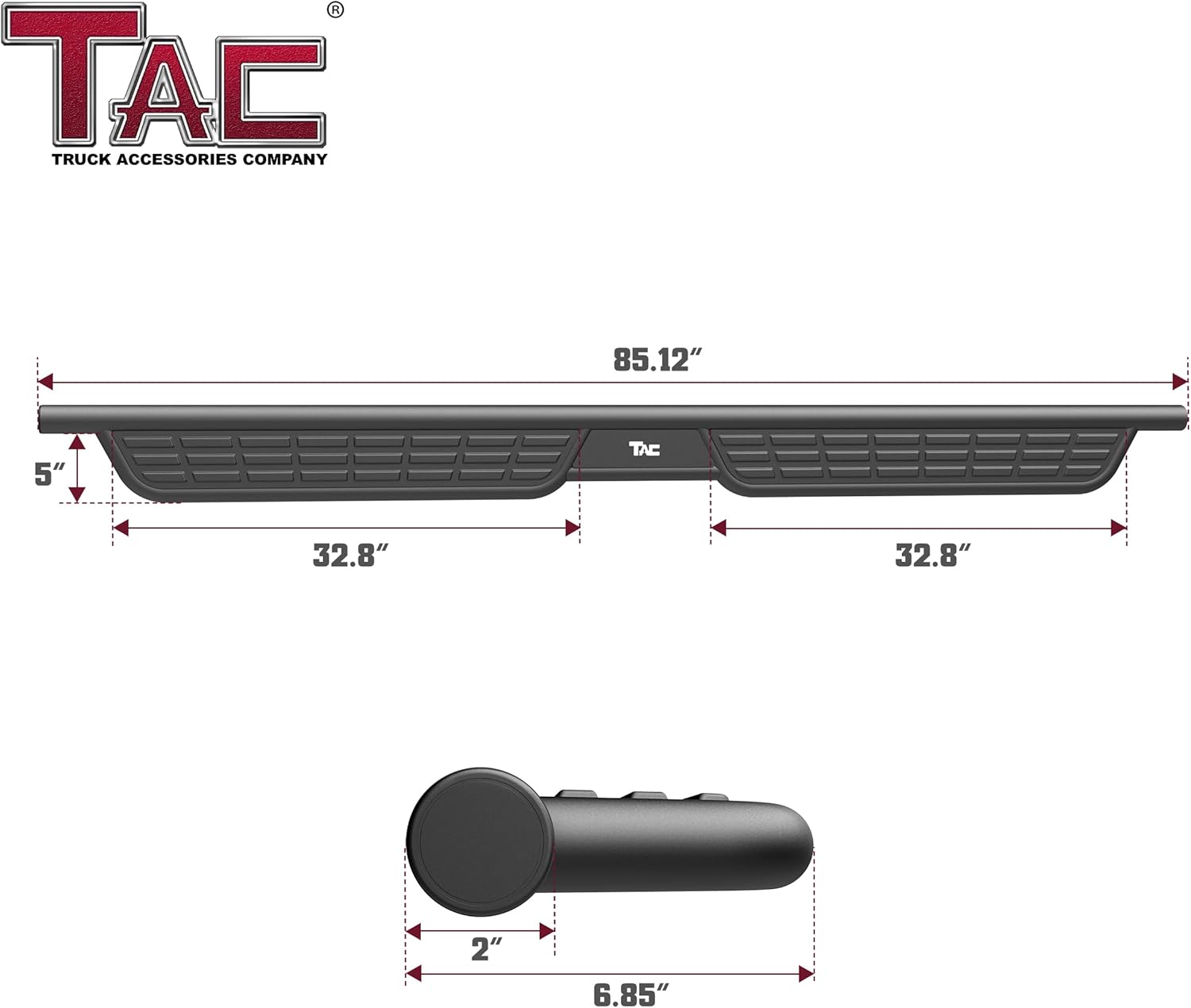 TAC Summit Running Boards Compatible with 2019-2026 Chevy Silverado/GMC Sierra 1500 Crew Cab|2020-2026 Silverado/Sierra 2500/3500 Crew Cab| Truck Side Steps| Nerf Bars| Step Rails| Black (2pcs)