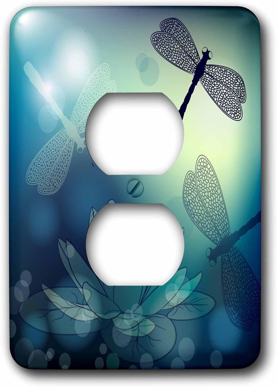 3dRose lsp_210922_6 Translucent Shimmering Blue Dragonflies And - 2 Plug Outlet Cover