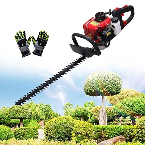 WEIMILOR Cortasetos a Gasolina de 2 Tiempos y 23,66 CC. Cuchilla Resistente de 60 cm, Mango Giratorio de 180° para Cortes en Altura. Bajas emisiones y Alto Consumo de Combustible.