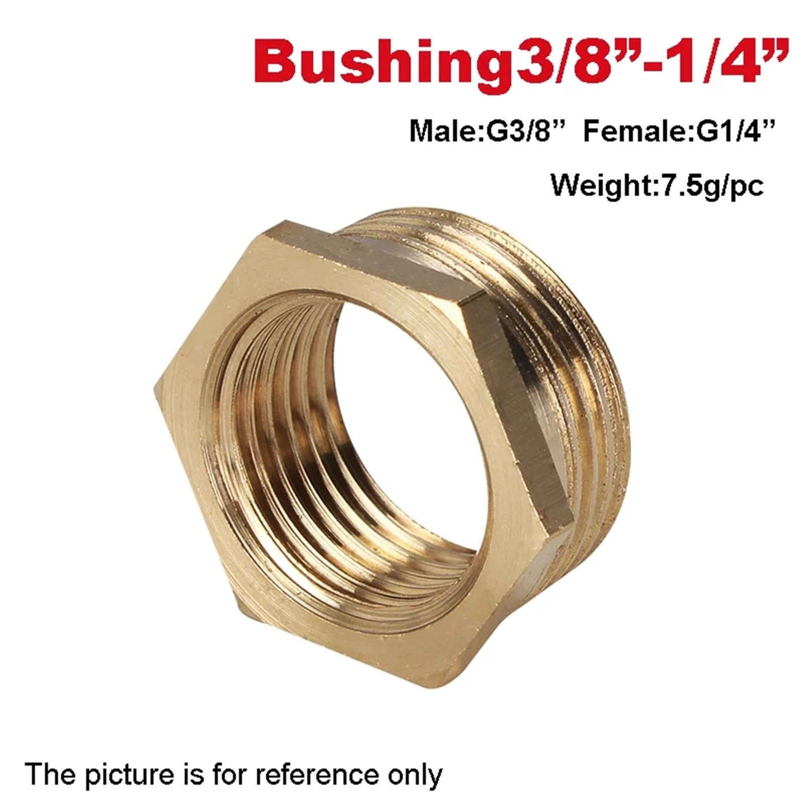 Raccordo esagonale riduttore in ottone, da maschio a femmina, per carburante, acqua, gas, olio, 1/8", 1/4", 3/8", 1/2", 3/4", 1" (3I8-1I4, 1 pezzo)