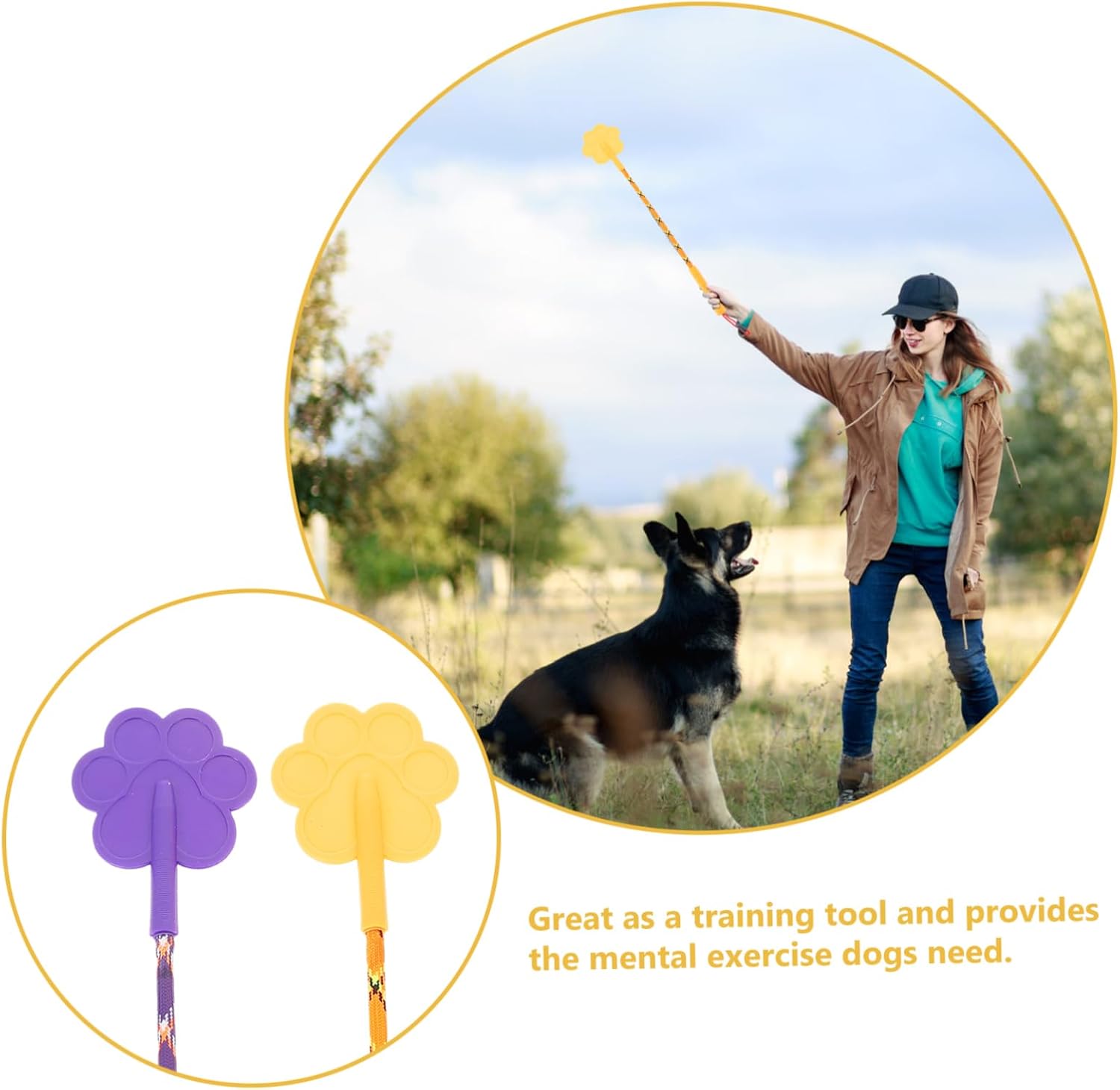 Kisangel Dog Training Stick Tool Soft Rubber Training for Dog Puppy Dog Training Paw No Hurt Dog Training