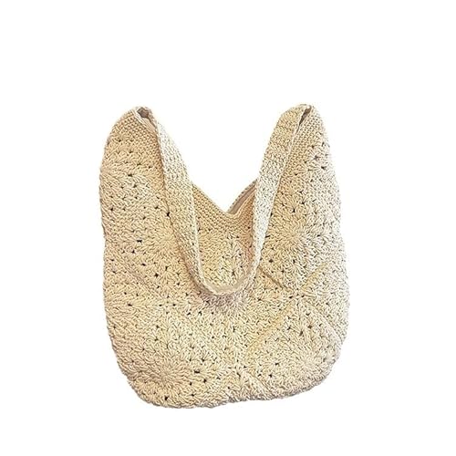 Image of Meufam Straw Bobo Bags for Women Vintage Shoulder Woven Tote Bag Everything Designer Beach Bag Holiday Work Everyday Summer (Beige)