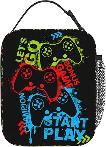 Miniatura 2 de Lonchera de videojuegos para adolescentes, niñas, niños, hombres y mujeres, bolsa de almuerzo portátil, lonchera aislada, cajas de almuerzo