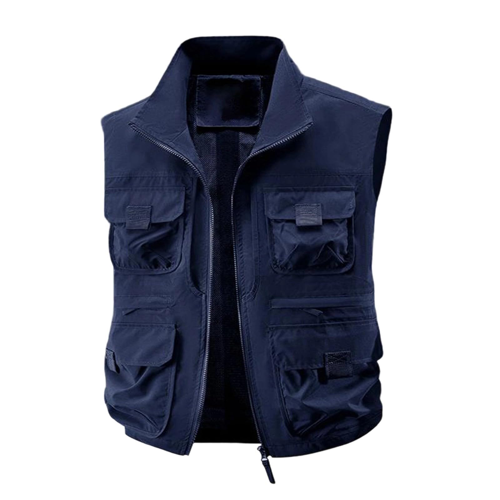 Generisch Arbeitsweste Herren, Arbeitsweste Sommer Angelweste Outdoor Weste Mit Taschen Gilet Arbeits Westen Frühling Sommerweste Herrenweste Atmungsaktiv Funktionsweste Arbeitswesten Leicht