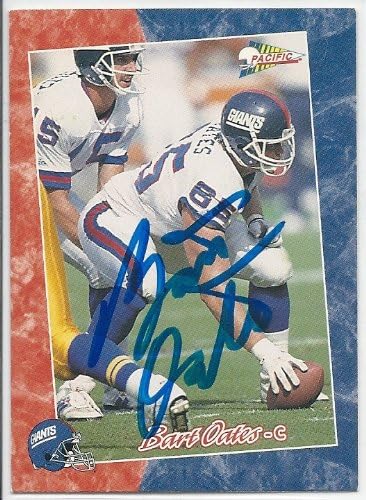 1993 Bart Oates Signed Pacific Football Card #51 A COA will be included autographed New York Giants