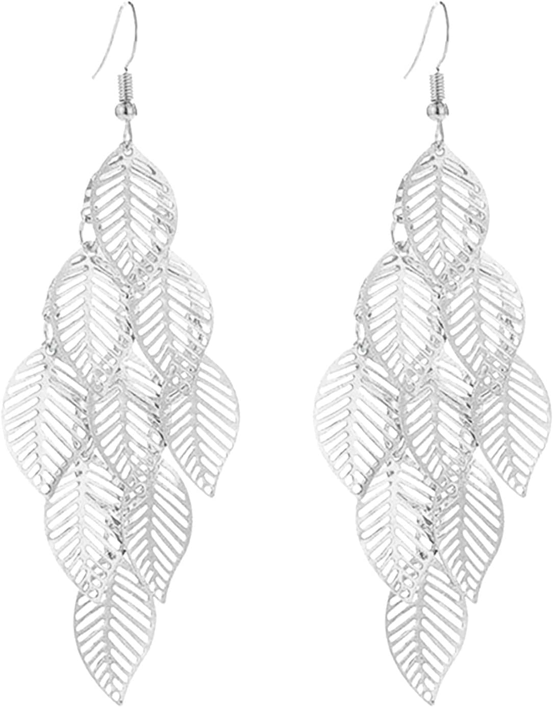 Earrings Multi Layer Openwork Leaf Earrings for Teen Girls Minimalist Piercing Studs Trendy Earrings Octagon Earrings Hoops