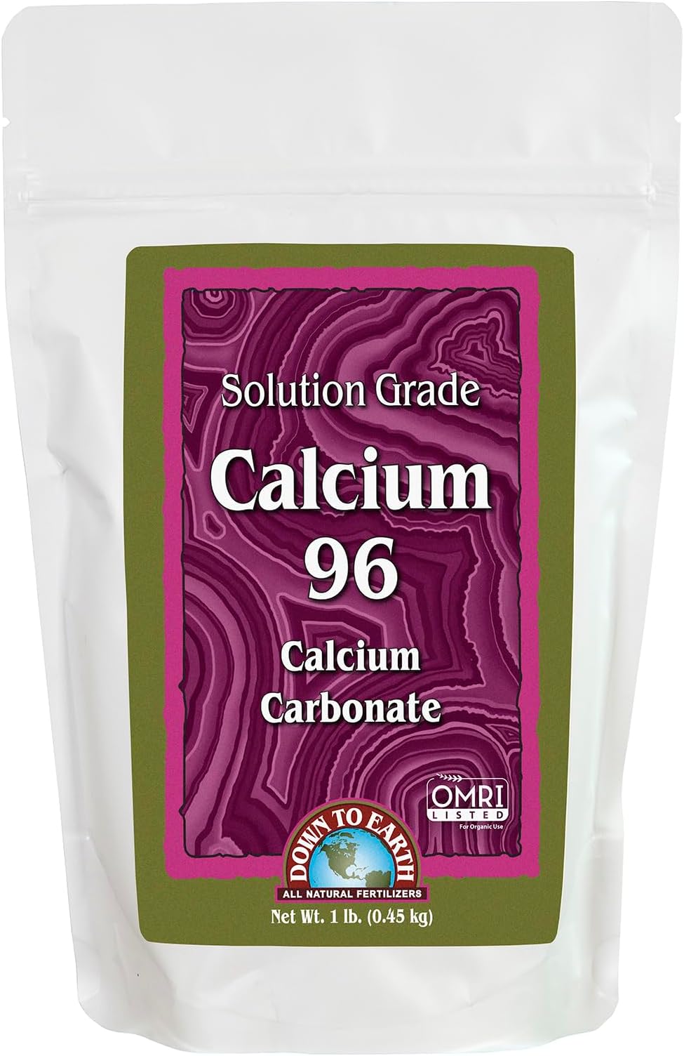 Organic Solution Grade Calcium 96 - Professional Grade Limestone Powder 325 mesh for Liquid, Drip or Spray Applications, 1 lb