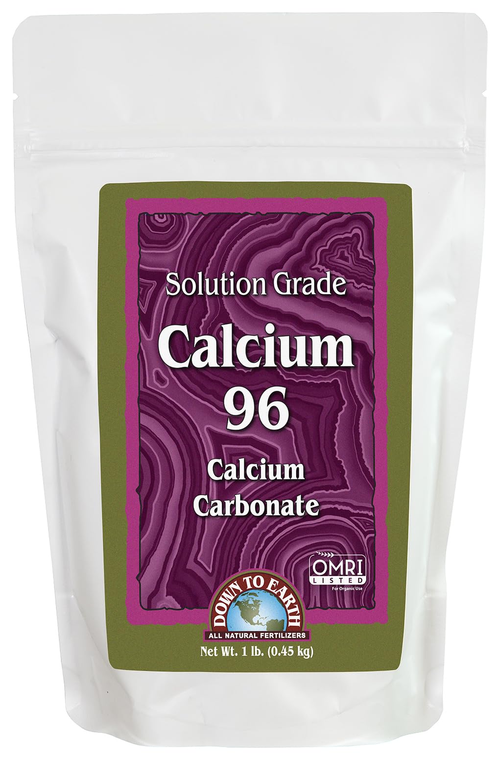 Down To Earth All Natural Fertilizers Organic Solution Grade Calcium 96 - Professional Grade Limestone Powder 325 mesh for Liquid, Drip or Spray Applications, 1 lb