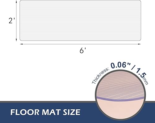 Miniatura 2 de SALLOUS Alfombra de pasillo de 2 x 6 pies, tapete de cocina para entrada, dormitorio, sala de estar, antideslizante, impermeable, tapete para