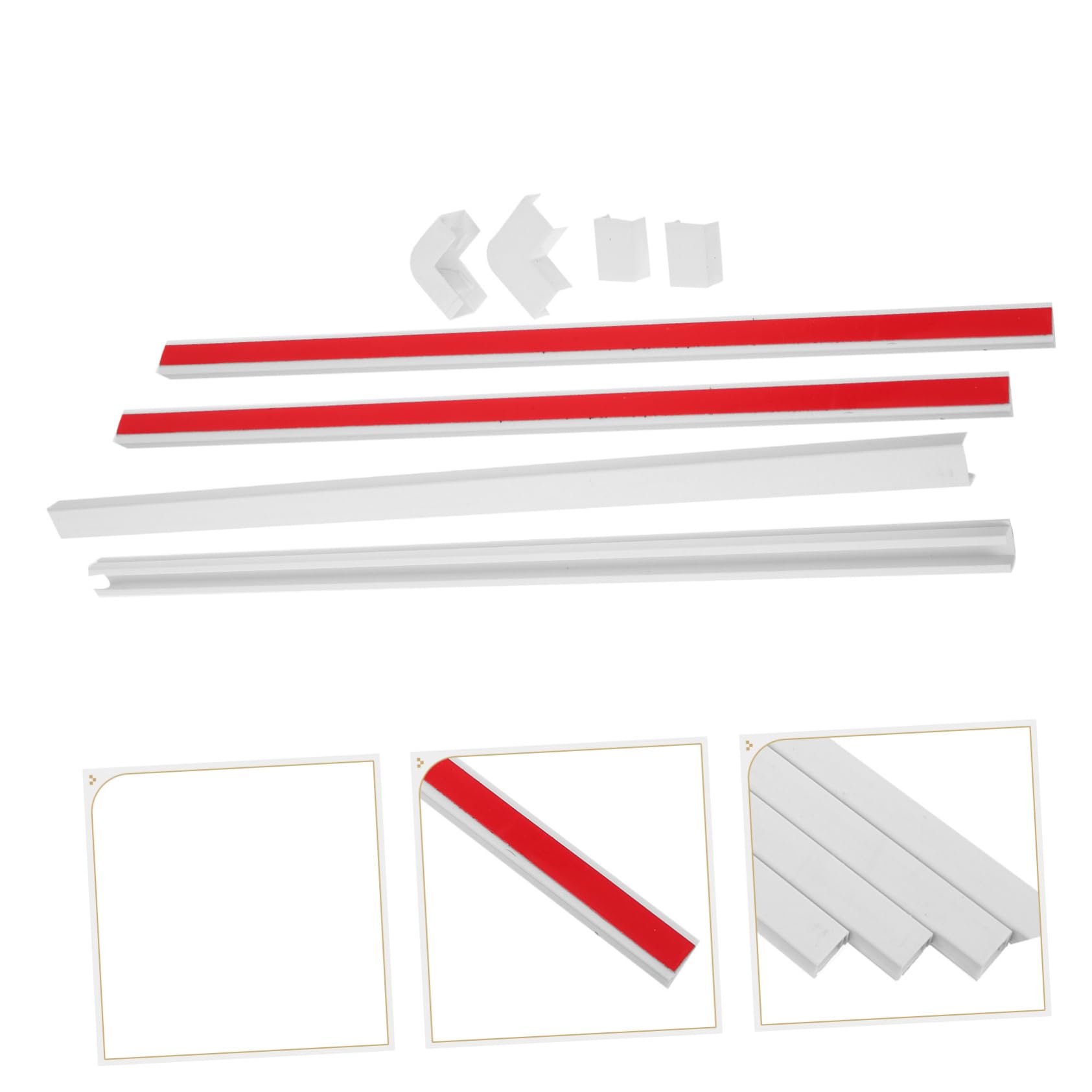 Ocultador de Cables de Pared Blanco, 1 Set, Plástico, Gestión