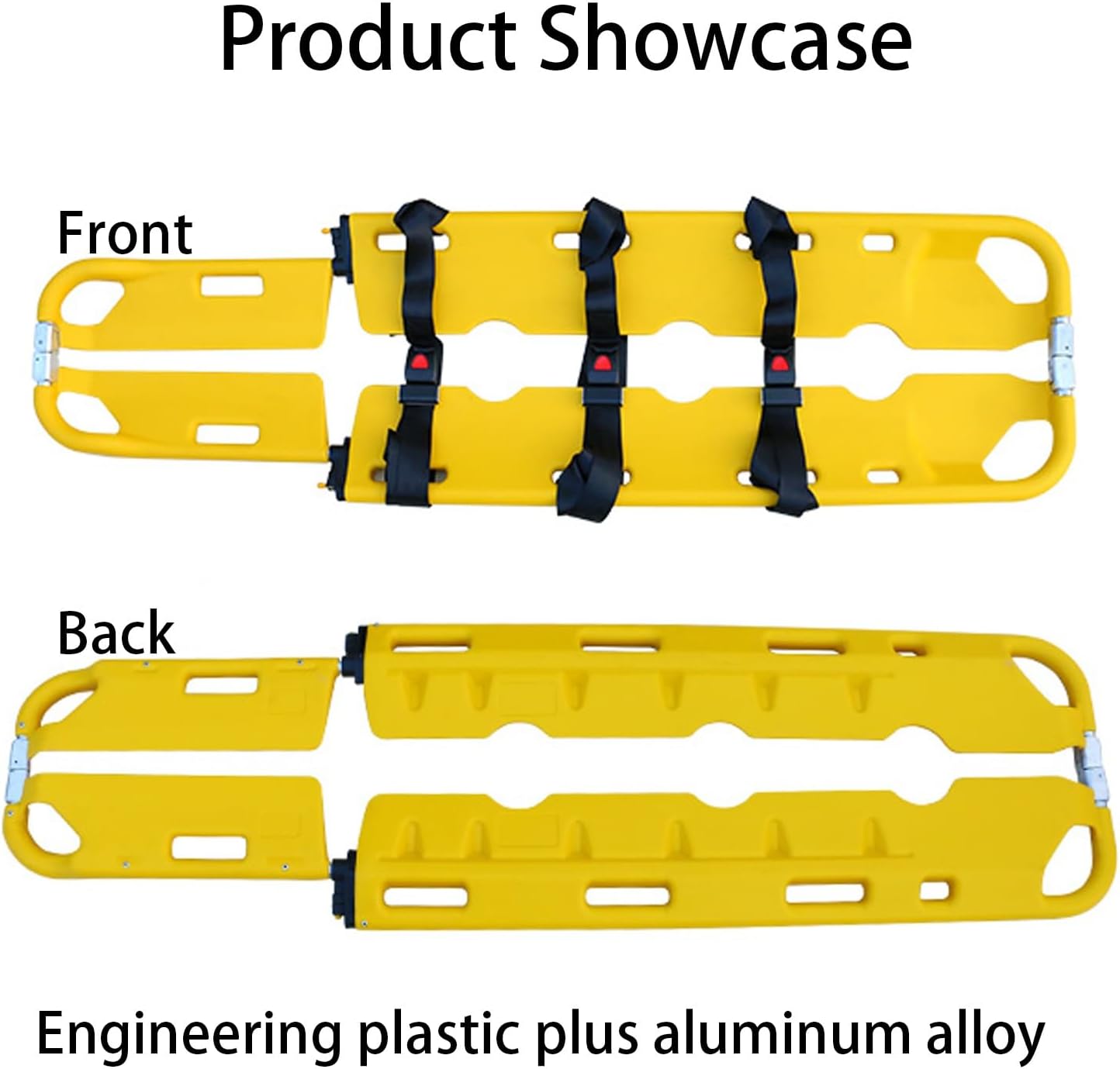 First Aid Stretcher, Medical Mover Transport Stretcher, Folding Stretcher for Medical Emergency, EMT Backboard Spine Board Stretcher, with Safety Straps, for Hospital