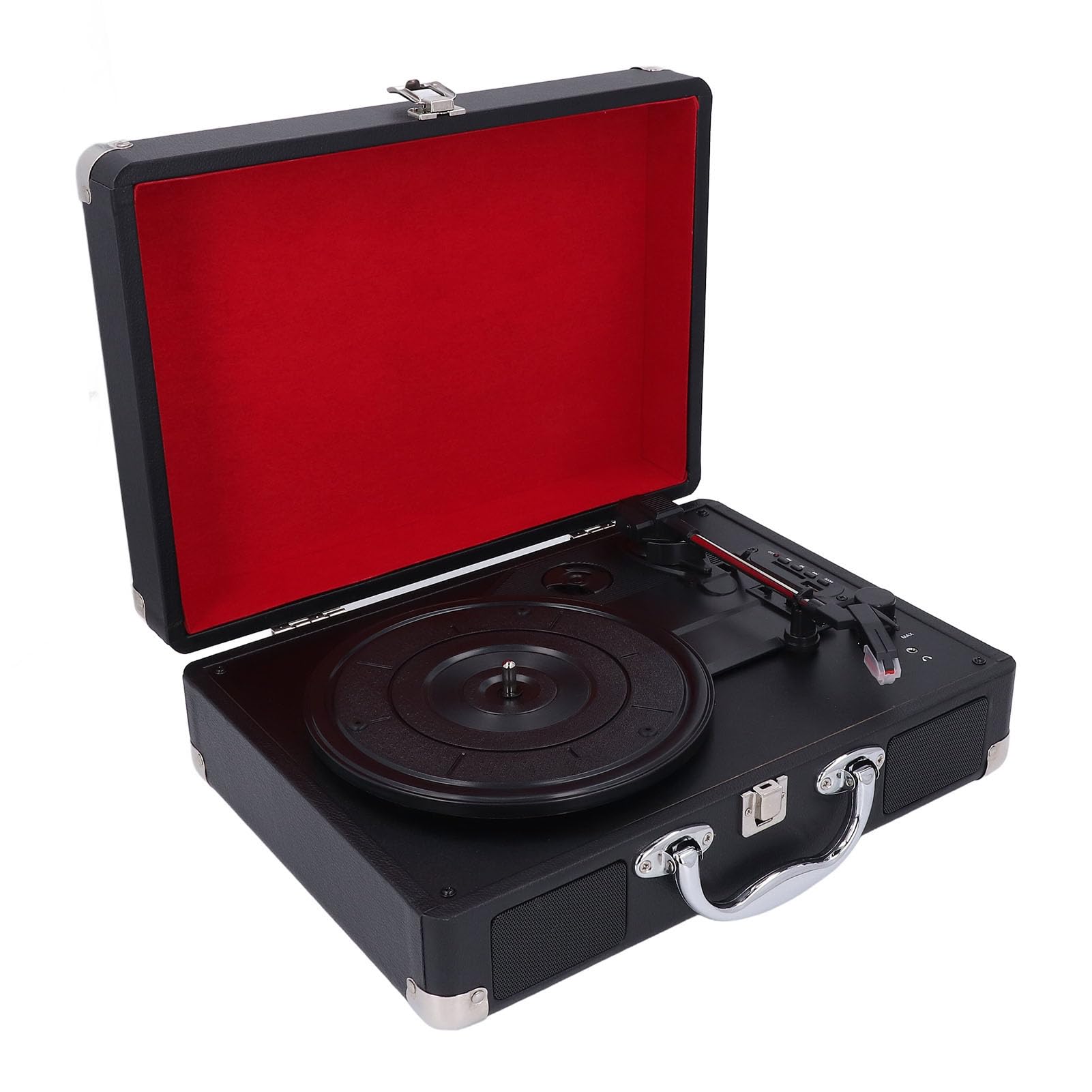Tourne-Disque Vintage, Valise Bluetooth 5.0 à 3 Vitesses, Tourne-Disque Portable avec Prise Casque AUX, écran D'affichage LED, pour Débutants et Amateurs de Vintage