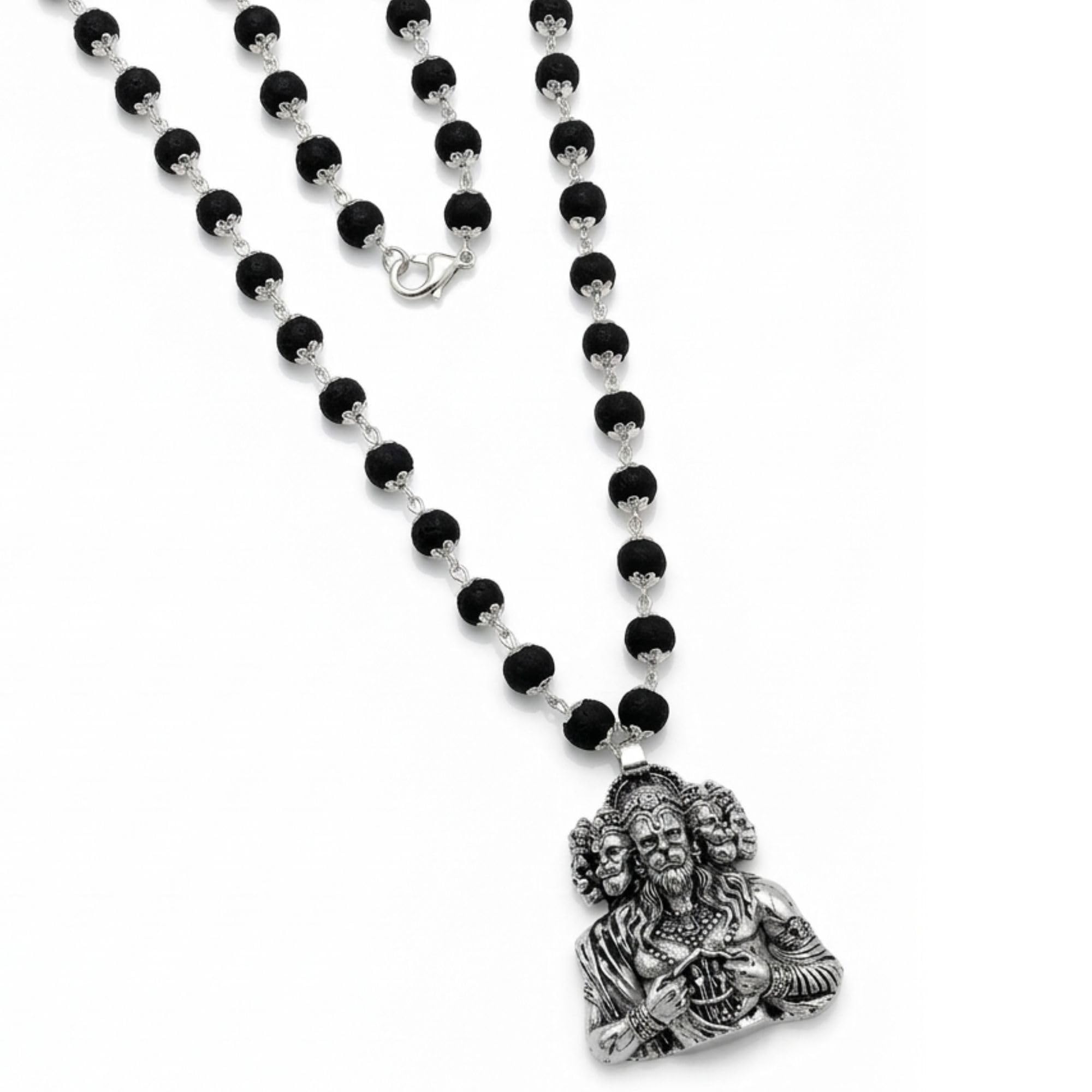 Original Karungali Mala with Panchmukhi Hanuman Ji Locket | Black Ebony Wood 54 Beads Mala (7mm) for Meditation, Pooja & Spiritual Wear | Lab Certified Karungali Malai for Men & Women-image-43