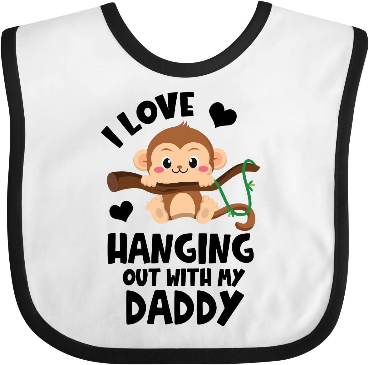 inktastic Monkey I Love Hanging Out with My Daddy Baby Bib