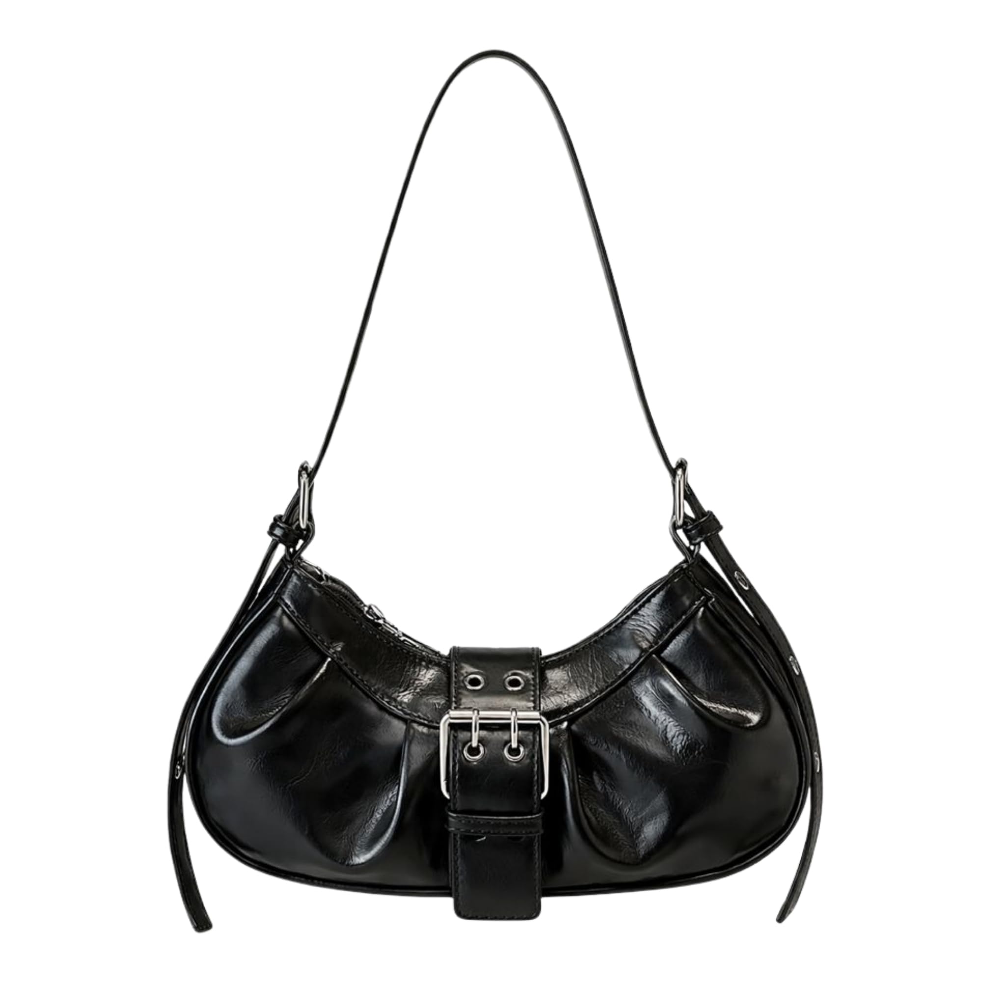Stylish Leather-Finish Sling Bag | Shoulder Handbag with Statement Buckle-image-9