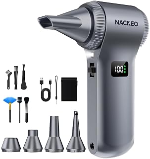 Elektrisches Staubgebläse, 230000 U/min Super Power Cordless Air Duster, 100-stufig einstellbares Mini-Luftgebläse mit 10500 mAh Akku, LED-Licht, Staubgebläse für PC, Tastatur, Haushalt, Sofa, Auto - Amazon product rated Grade A