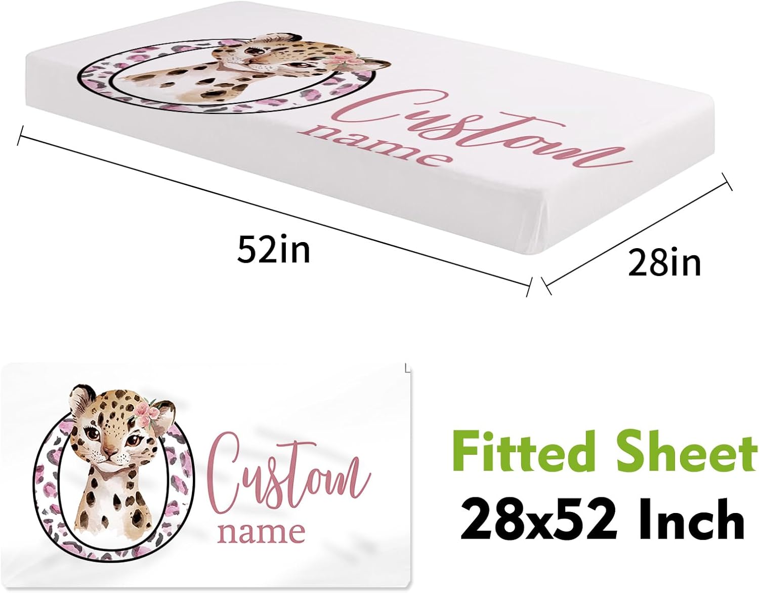 Customized Crib Bedding Set, Baby Pink Lion Set with Fixed Name, Gifts for Toddlers, 2 Pcs Crib Set for Newborns Infant, Soft and Durable Crib Set, Infant Nursery Bedding Set