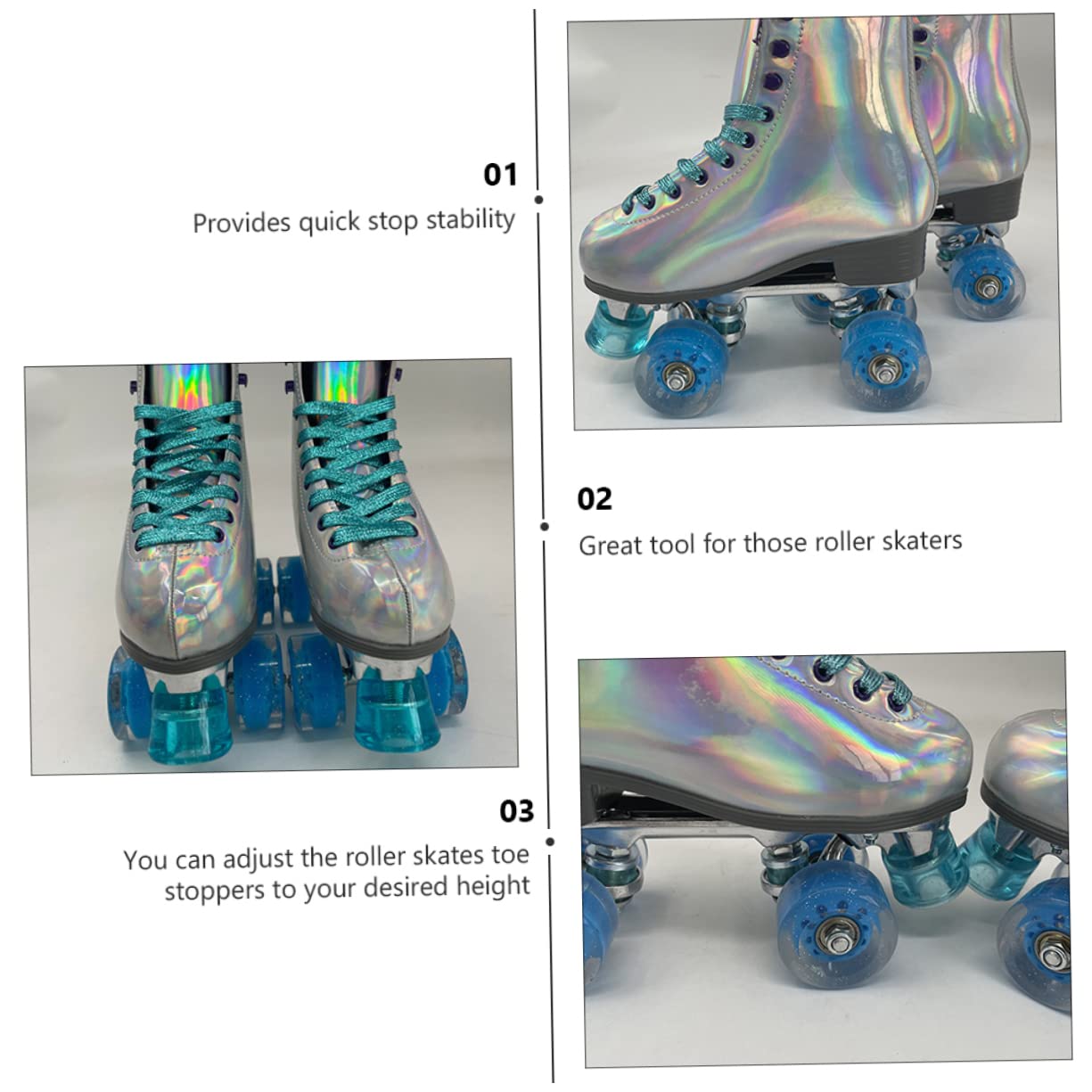 KOMBIUDA Roller Skates Brake Pad 4 Pack Roller Skating Parts for Hold Brake Skates