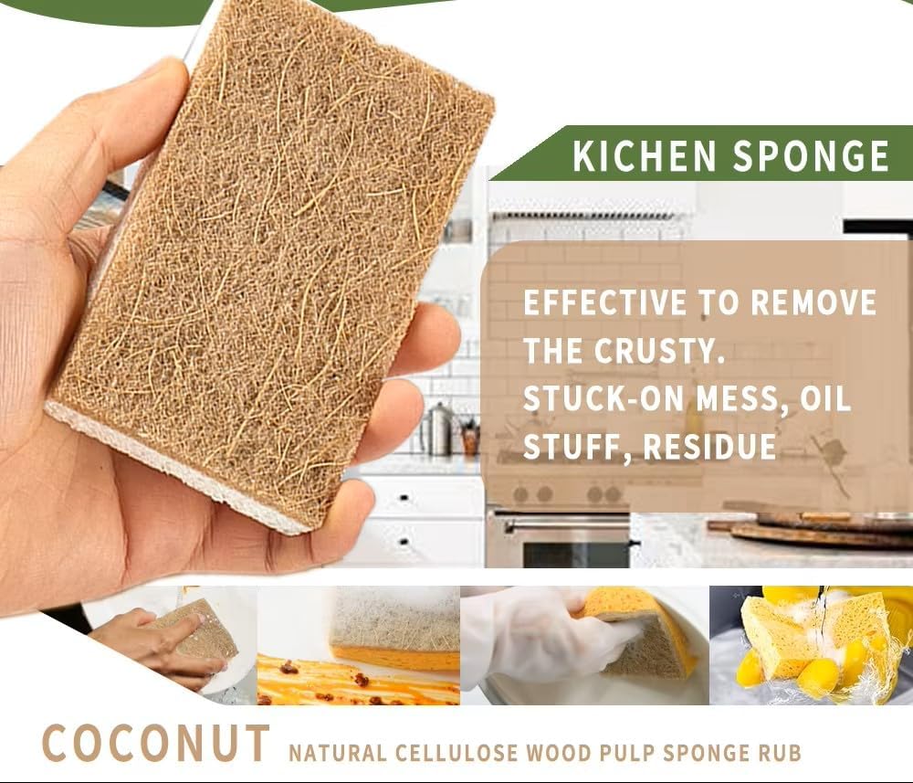 Coconut Fiber Sponges – Natural & Biodegradable. 100% Eco-Friendly image 2