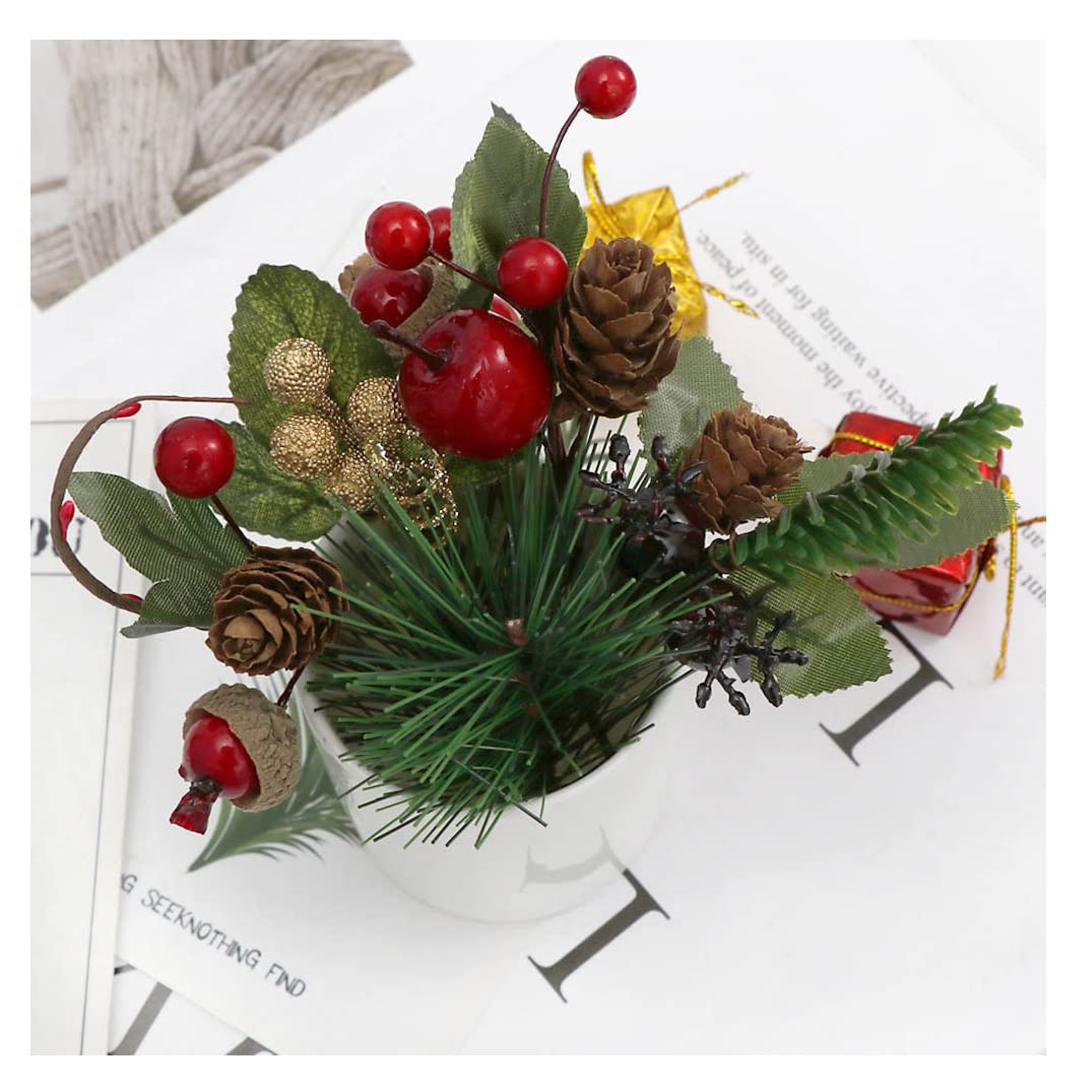 YYing 28pcs Christmas Floral Arrangement Artificial Pine Cones Berry Stems Decor Bouquets for Christmas Decoration DIY Xmas Crafts,Wreath Garland - Image 4