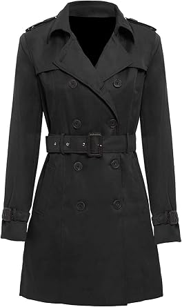 Womens Fashion Outdoor Wet Look Clothing Trench Coat Raincoat Black Pu Leather Wear PVC