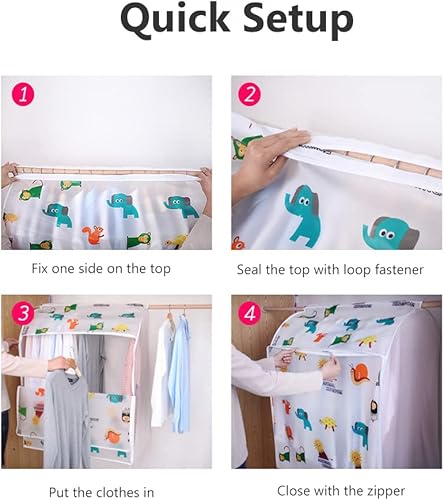 Miniatura 5 de Bolsas de ropa para colgar ropa totalmente selladas, grandes bolsas de almacenamiento de ropa colgantes a prueba de polvo, funda de ropa, protector