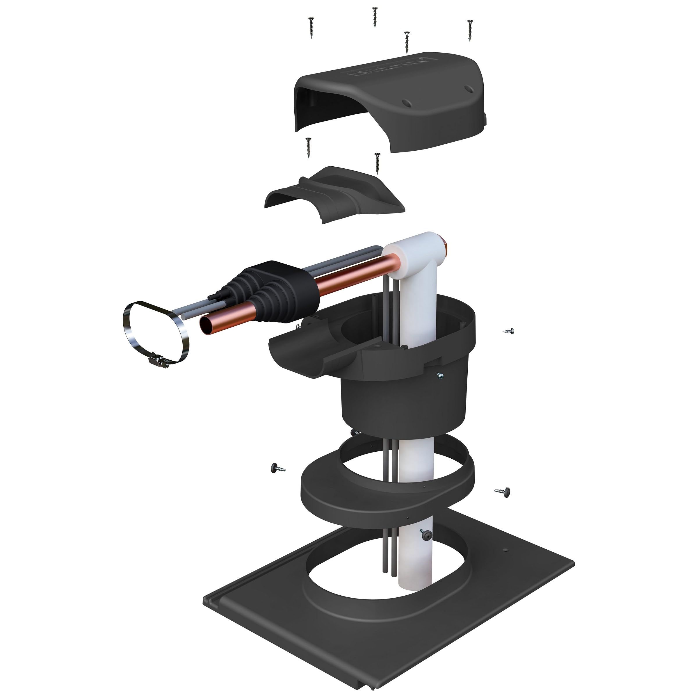 Parotec Traversée solaire pour tuiles de toit BMI Monier - Rubin 13V - Passage de toit solaire (RAL 7021 - Anthracite)