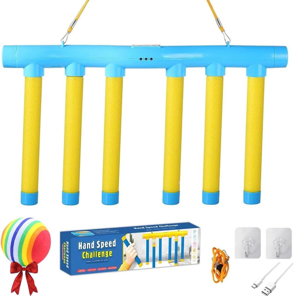 New Reflex Catch Game, 2026 Reflective Drop Stick Challenge Game, Hand Eye Coordination Reflex Training Toy with Remote, 3 Adjustable Speed Modes, Catching Sticks Games for All Ages (2Pcs)