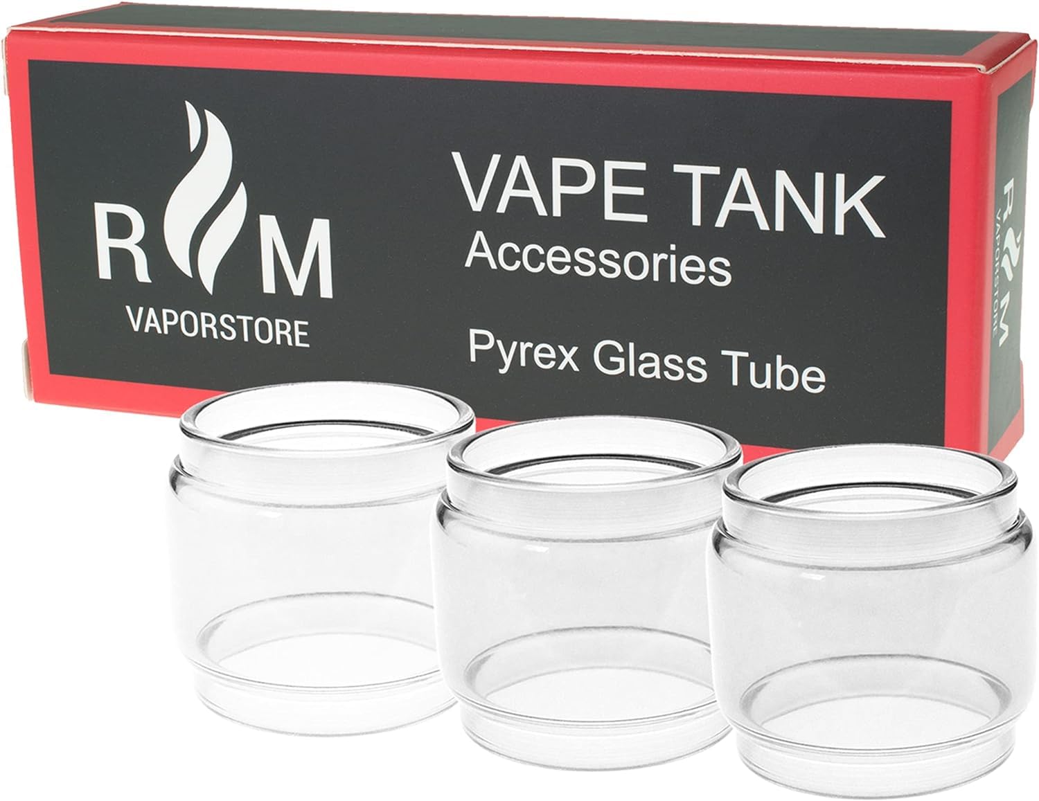 Rmvaporstore Replacement Bubble Glass Compatible with Vandy Vape Kylin V3 RTA Tank Transparent 3 Pack