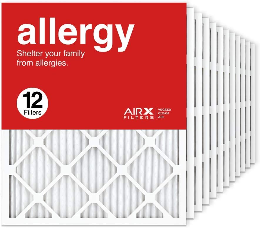 AIRx Filters20x25x1 Air Filter MERV 11 Pleated HVAC Furnace AC Air Conditioning Filters 20x25x1, Allergy 12-Pack, Made in the USA