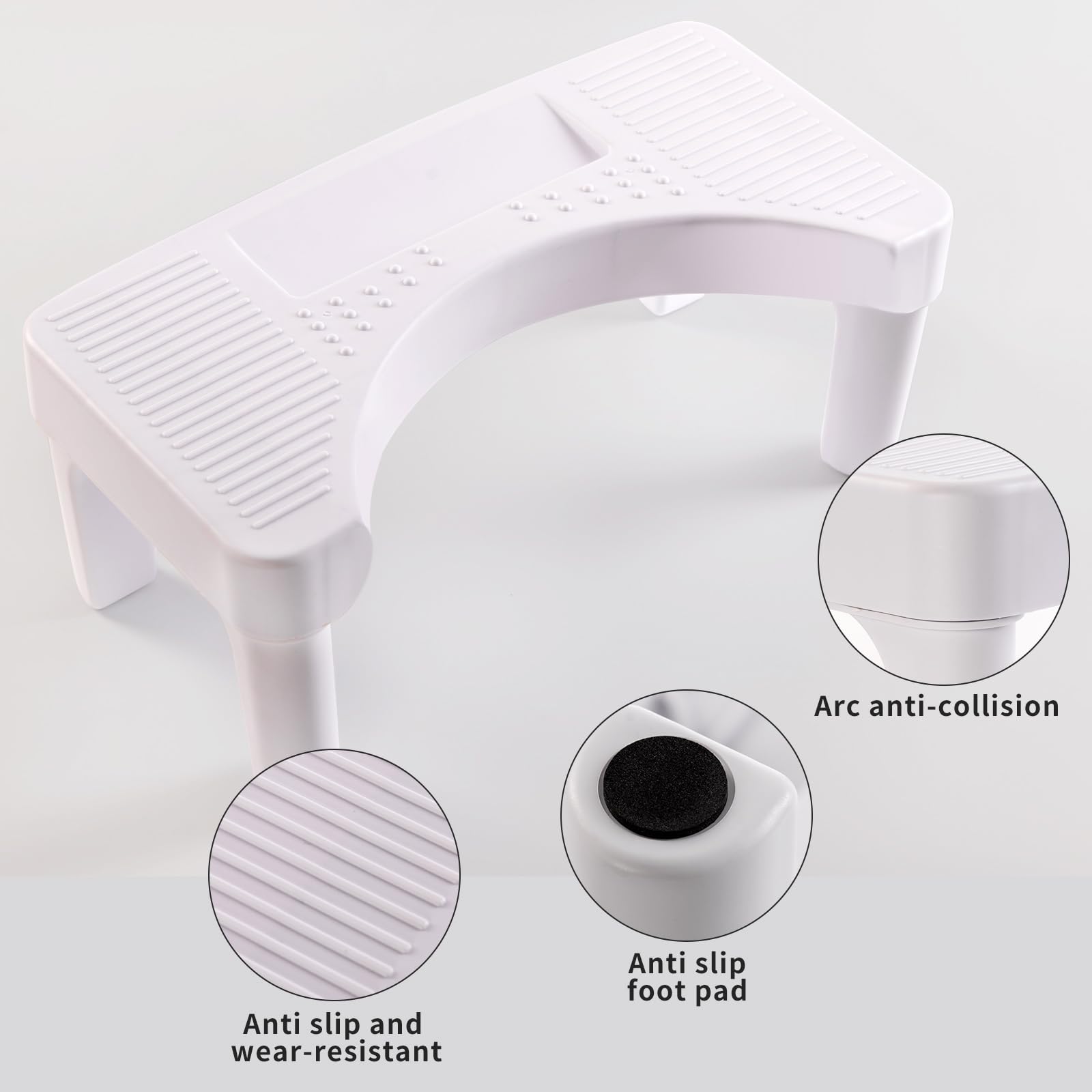 Qofikwi 6.7 Inch Step Stool,Portable Plastic Foot Stool,Non-Slip Potty Stool for Bathroom - 4