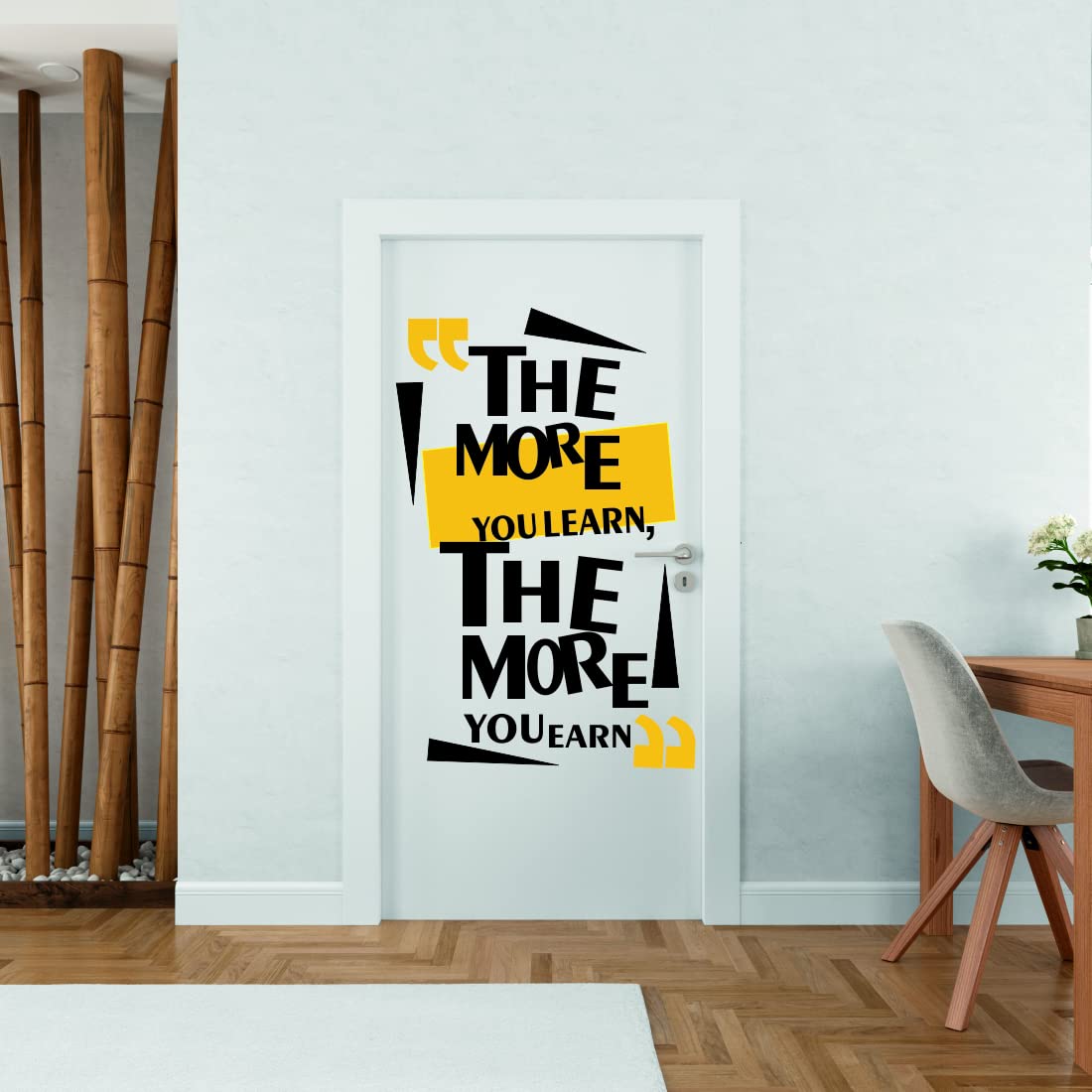 Techgifti Door Wall Stickers for Living Room, Bedroom, Office Wall Sticker ( Multicolor, Covering Size - 65 Cm X 110 Cm ), Polyvinyl Chloride