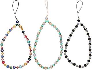 Staqlo 3 peças pingentes de telefone coloridos de cristal e acrílico - cordões de telefone com contas - presentes para ela, meninas, senhoras, mães, irmãs - acessórios elegantes para telefones celulares-caisj135, Acrílico Cristal, Cristal