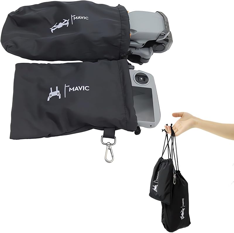 Protective Aircraft Sleeve for Dji Mavic Mini 3/3/4/5 Pro/Air 3s/Neo//Mini 4K RC 2/RC N1/N2 Remote Controller Portable Storage Pocket Carring Bag for Drone Accessories(Drawstring+Hook)