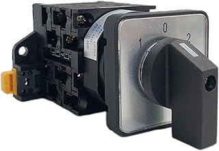 UVQFBITA Interruptor de Leva Manual Industrial de 3 Polos, Carril DIN, YMW42-20/3, Negro, 20 A, 12 terminales, selector Universal Giratorio, 1 Unidad