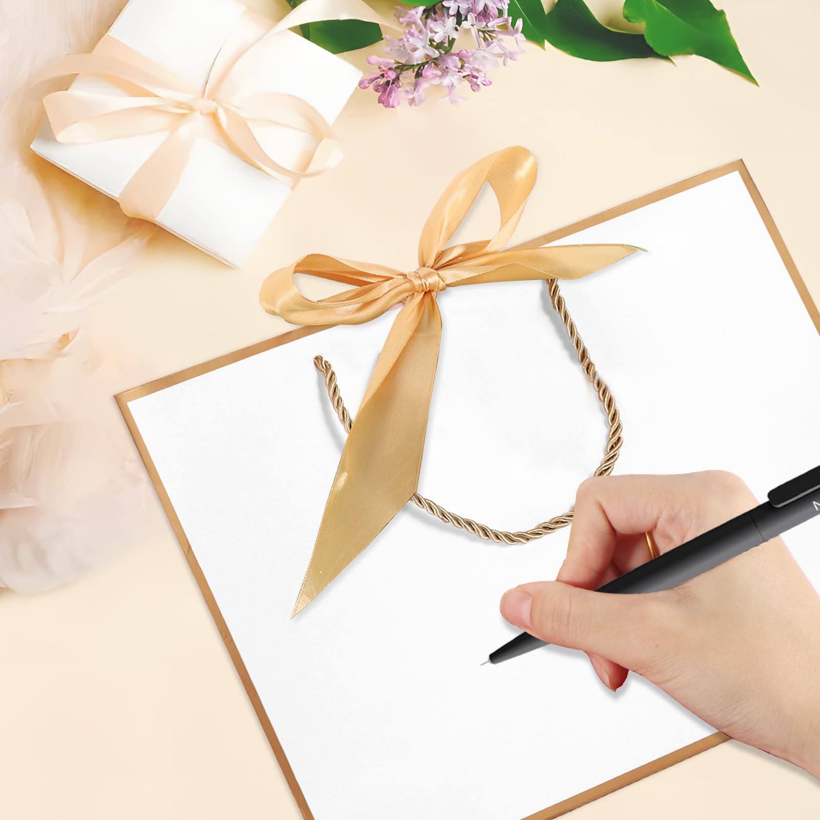 LDIWEE Lot de 12 sacs cadeaux de remerciement avec poignées, sacs en papier avec nœud en ruban pour mariage, remise de diplôme, fête prénatale, fête des mères, anniversaire, demoiselle d'honneur