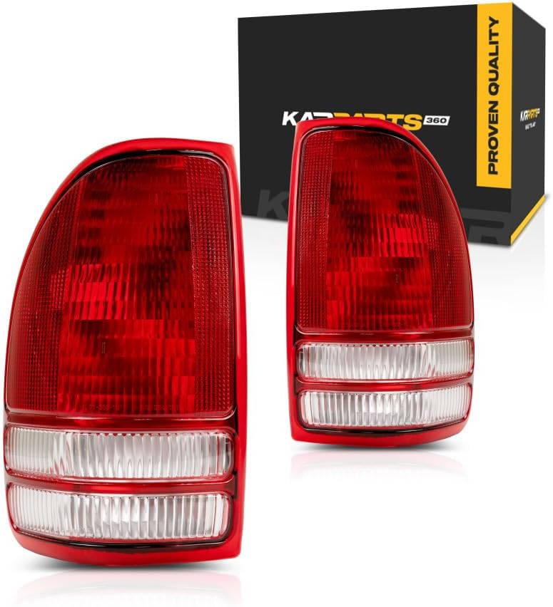 CarLights360 For 1997-2004 Dodge Dakota Tail Light Driver and Passenger Side CH2800126, CH2801126 - Replaces 55055113, 55055112