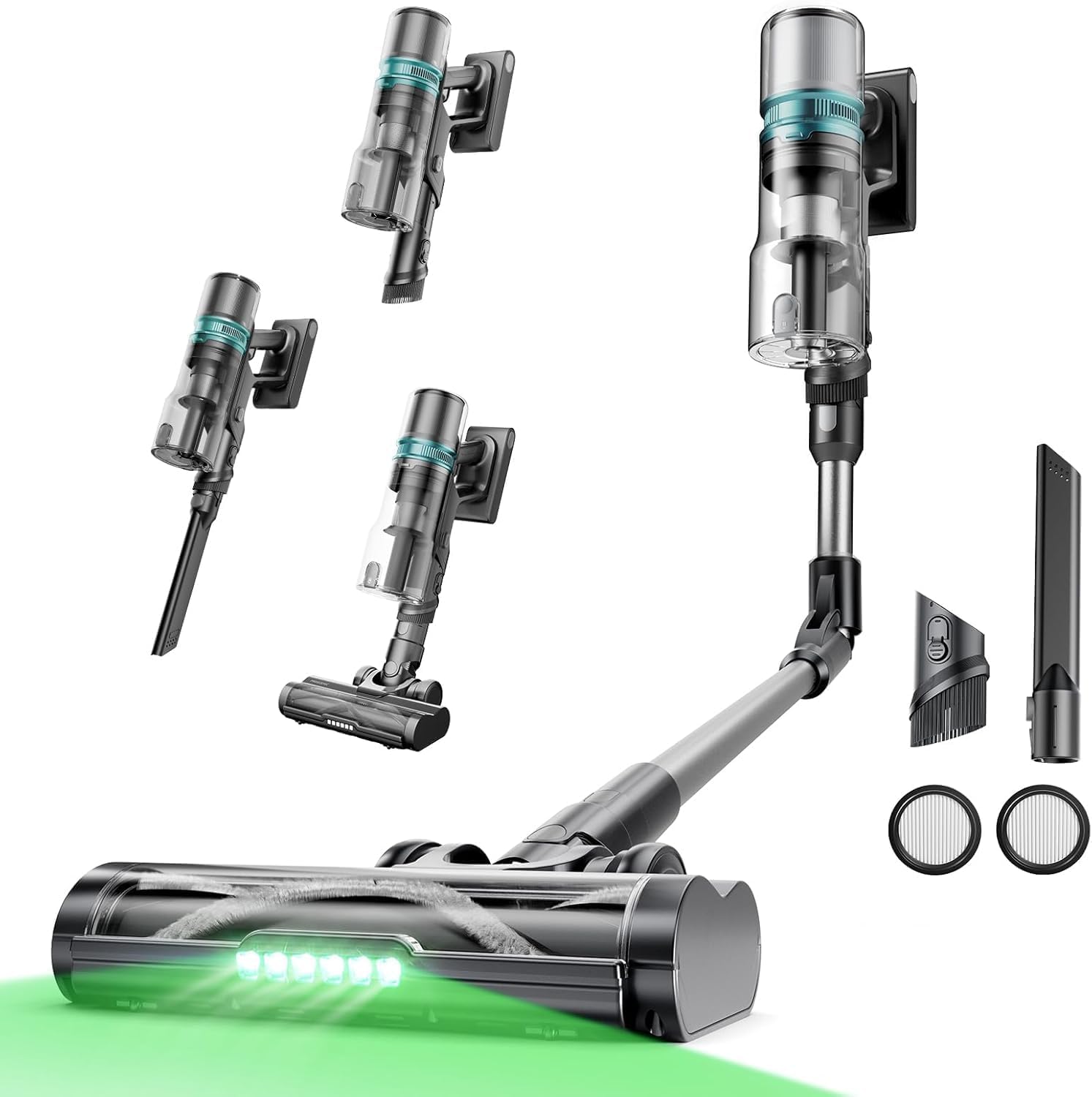 aspirapolvere wireless senza fili proscenic p16 con batteria rimovibile per pavimenti e tappeti