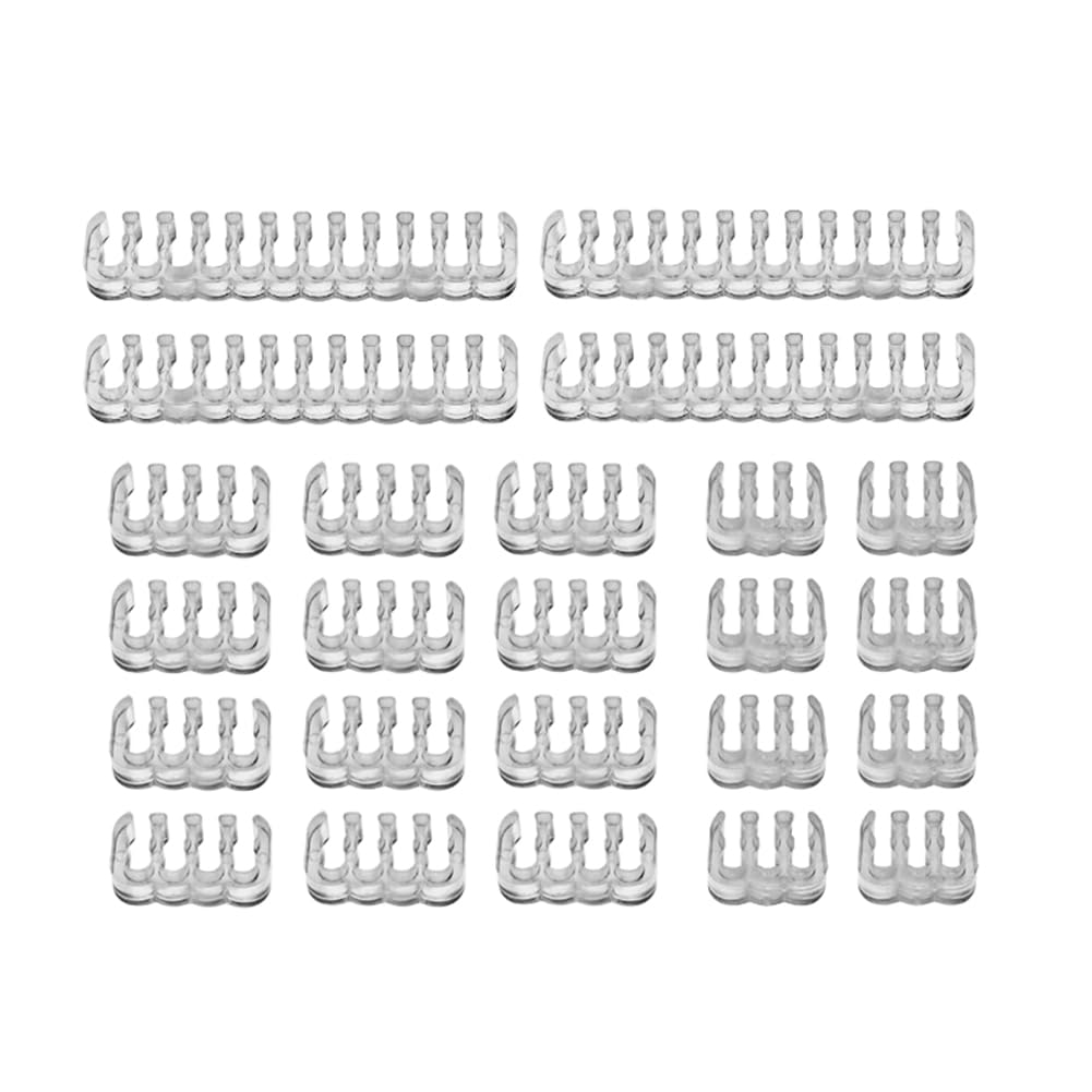 24pcs Computer Cable Manager Clamp Clips 24Pin 8Pin 6Pin Wire Organizer Combs for 3.0-3.6mm PC Power Cables Wiring (Transparent)