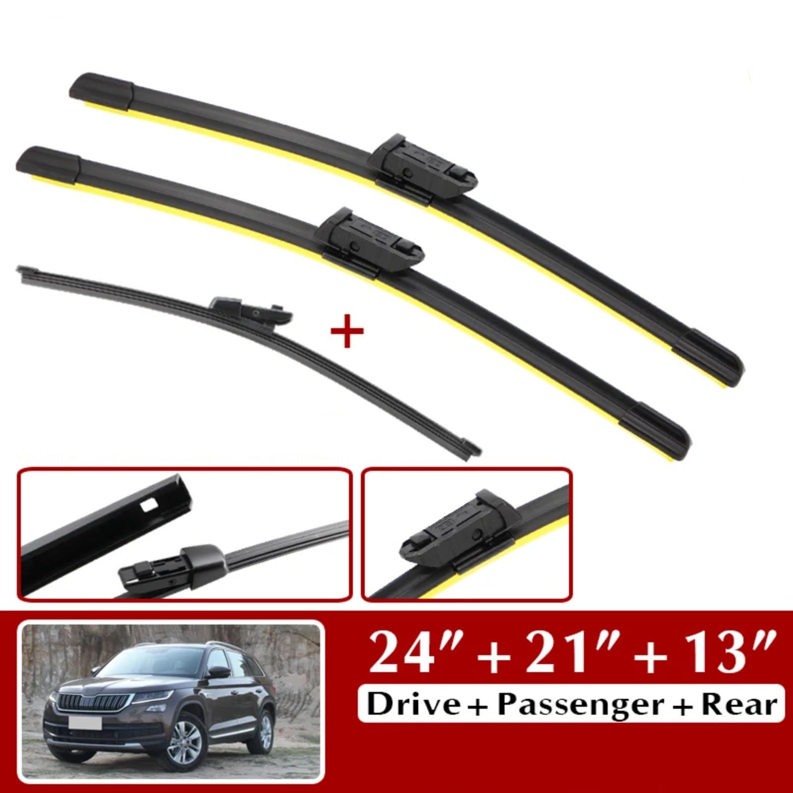 Tergicristalli Lame Set Spazzole Tergicristallo Anteriori Posteriori Compatibile Con Skoda Per Kodiaq 2016 2017 2018 2019 2020 Parabrezza Per Auto