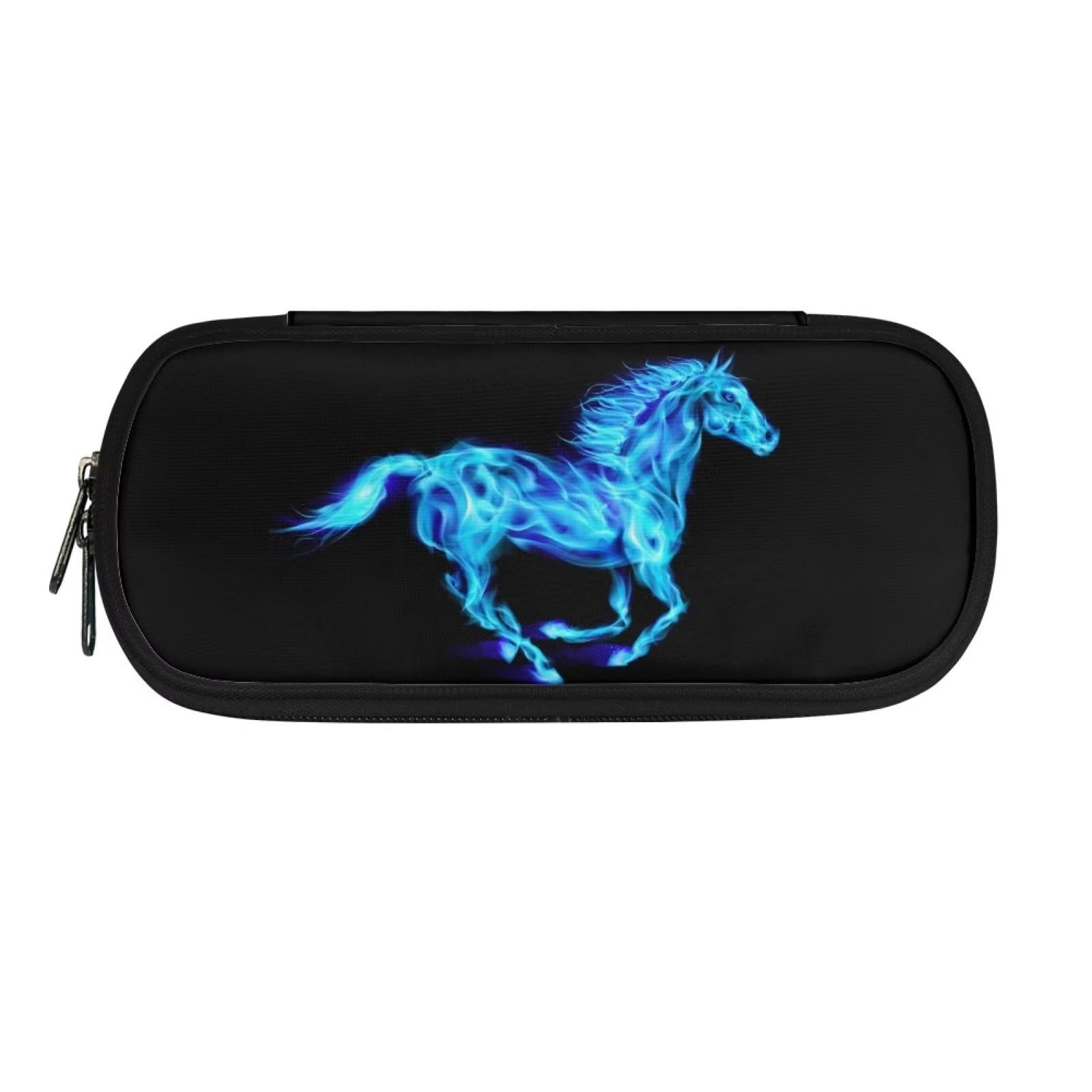 Belidome Blue Horse Pencil Case Box Pen Holder Bag for Boys Girls Kids