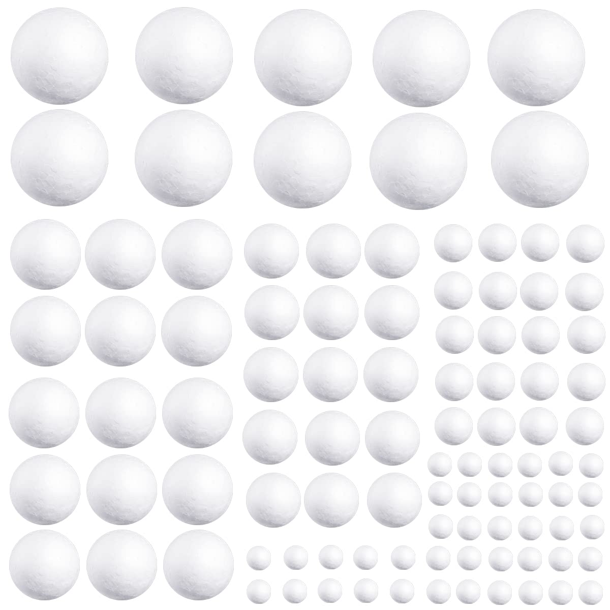 Gatuida 100pezzi Palline Decorative Bianche di Schiuma Solide e Leggere per Lavoretti Natalizi Fai da Te Progetti Artistici e Articoli per Feste