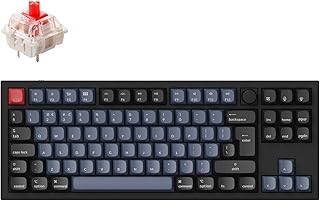 Keychron Q3 ISO-UK-Layout Wired Custom Mechanical Keyboard with Knob, Hot-swappable RGB Backlight TKL QMK/VIA Programmable Gateron G Pro Red Switch ABS Keycaps for Mac Windows