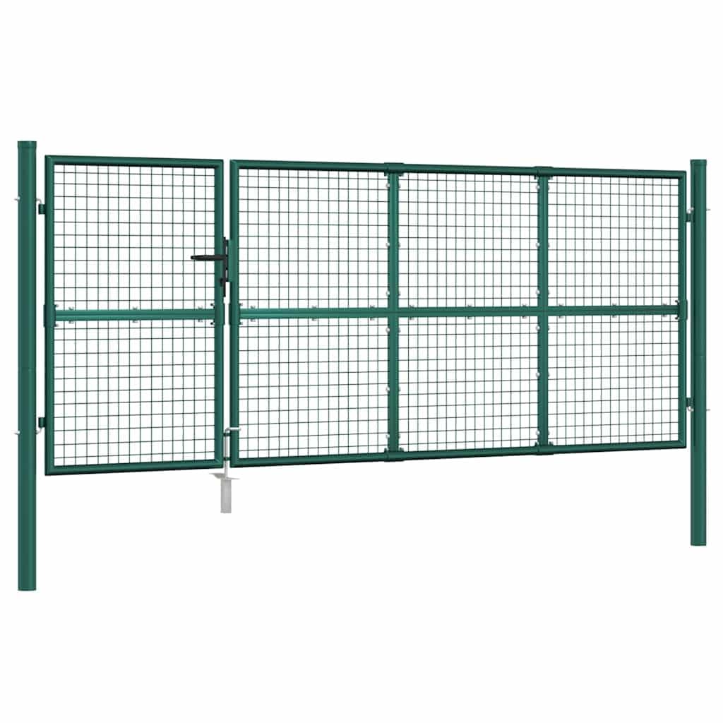 vidaXL Puerta de jardín de Malla Verde 350x125 cm Acero galvanizado