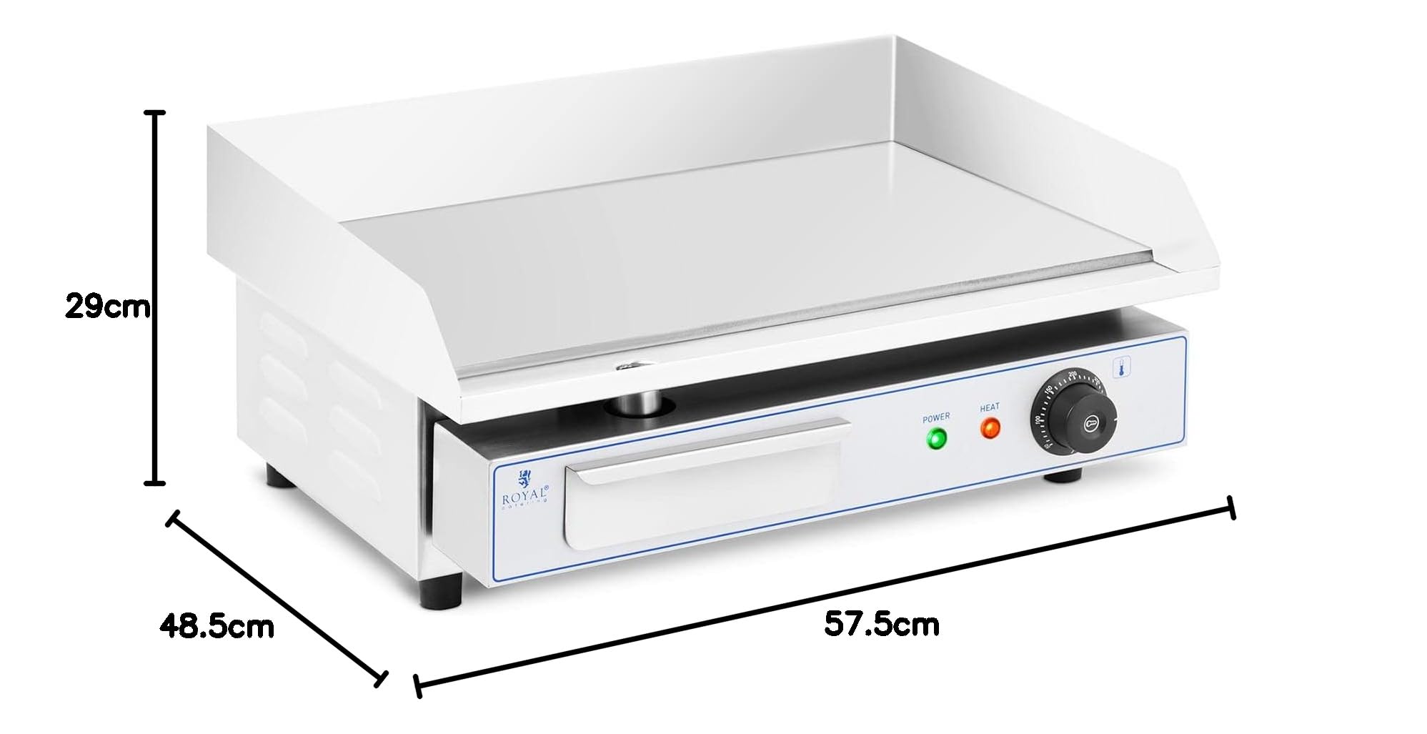 Gastro Elektro-Grillplatte – 4400W Tischgrill, Doppelte Temperaturkontrolle, Großflächig