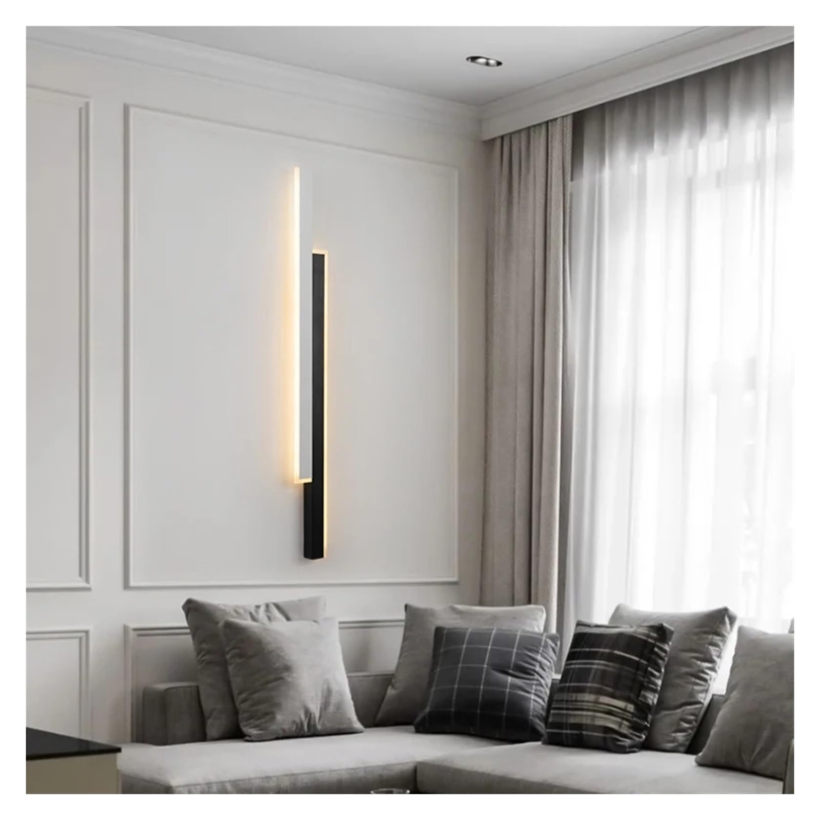 VDOQTLJT LED Wall Lamp Compatible with Stairs Background Modern Living Room Sofa Bedroom Bedside Bar Long Sconce Corridor Aisle Home Black Chandelier Chandeliers(Bianco,120cm)
