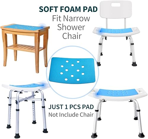 Miniatura 4 de Cojín para taburete de ducha, almohadilla suave antideslizante con agujeros, tapete de agarre para silla de ducha, asiento de baño, respaldo